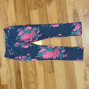 Albion Fit Antigua Floral Leggings Pink, Red, Green, Gray M